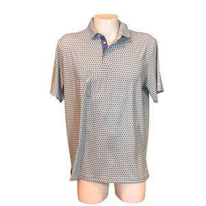 Men's Walter Hagen Light Blue Dark Blue Patterned Polo Shirt XL f19